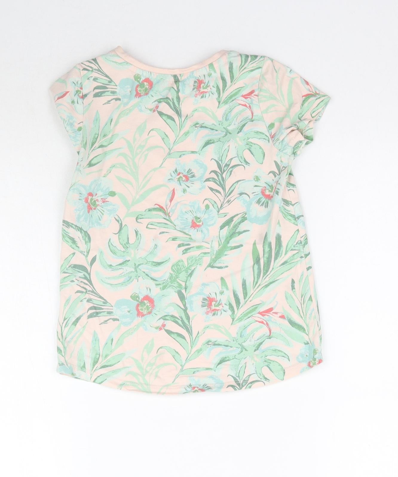 Nutmeg Girls Pink Floral  Basic T-Shirt Size 7-8 Years
