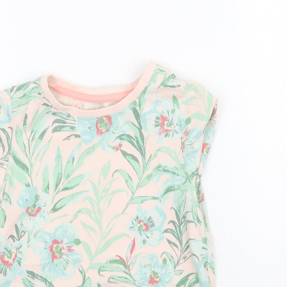 Nutmeg Girls Pink Floral  Basic T-Shirt Size 7-8 Years