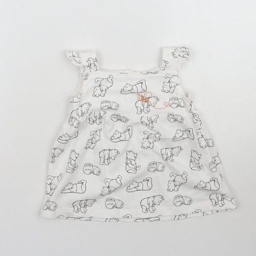 TU Girls White   A-Line  Size 6-9 Months  - Winnie the Pooh