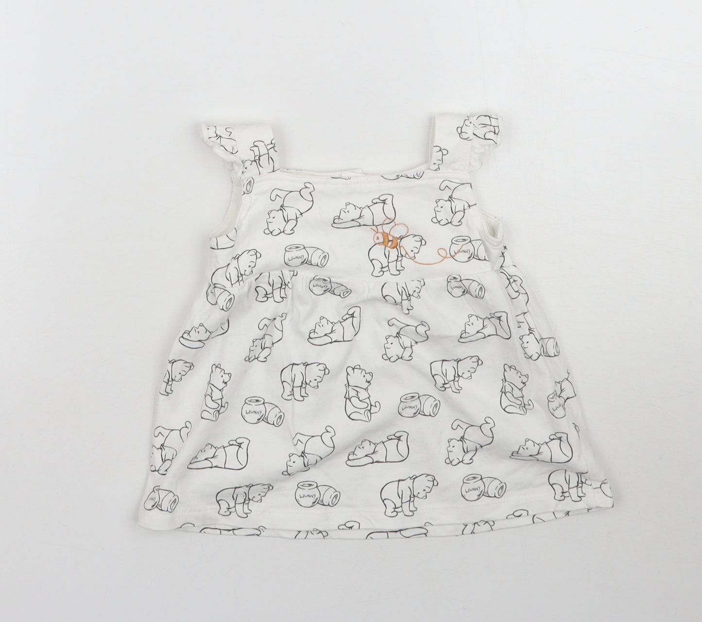 TU Girls White   A-Line  Size 6-9 Months  - Winnie the Pooh
