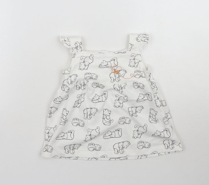 TU Girls White   A-Line  Size 6-9 Months  - Winnie the Pooh