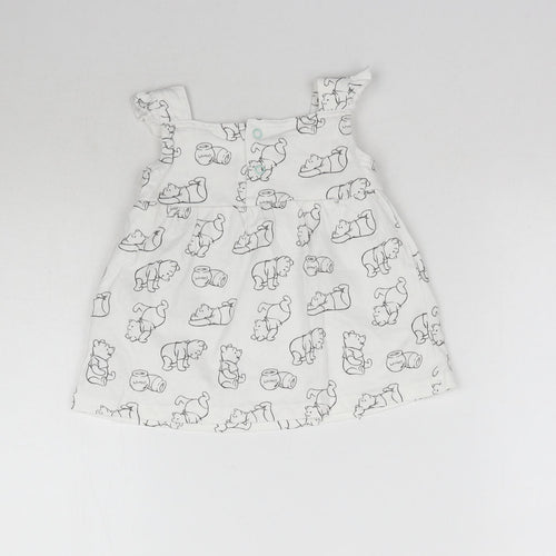 TU Girls White   A-Line  Size 6-9 Months  - Winnie the Pooh