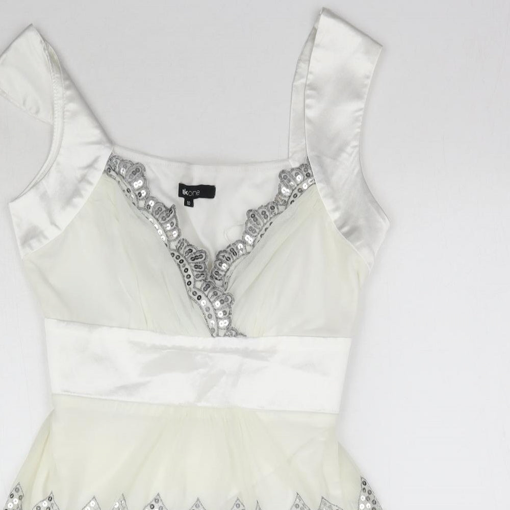 MkOne Womens White   Basic Blouse Size 10