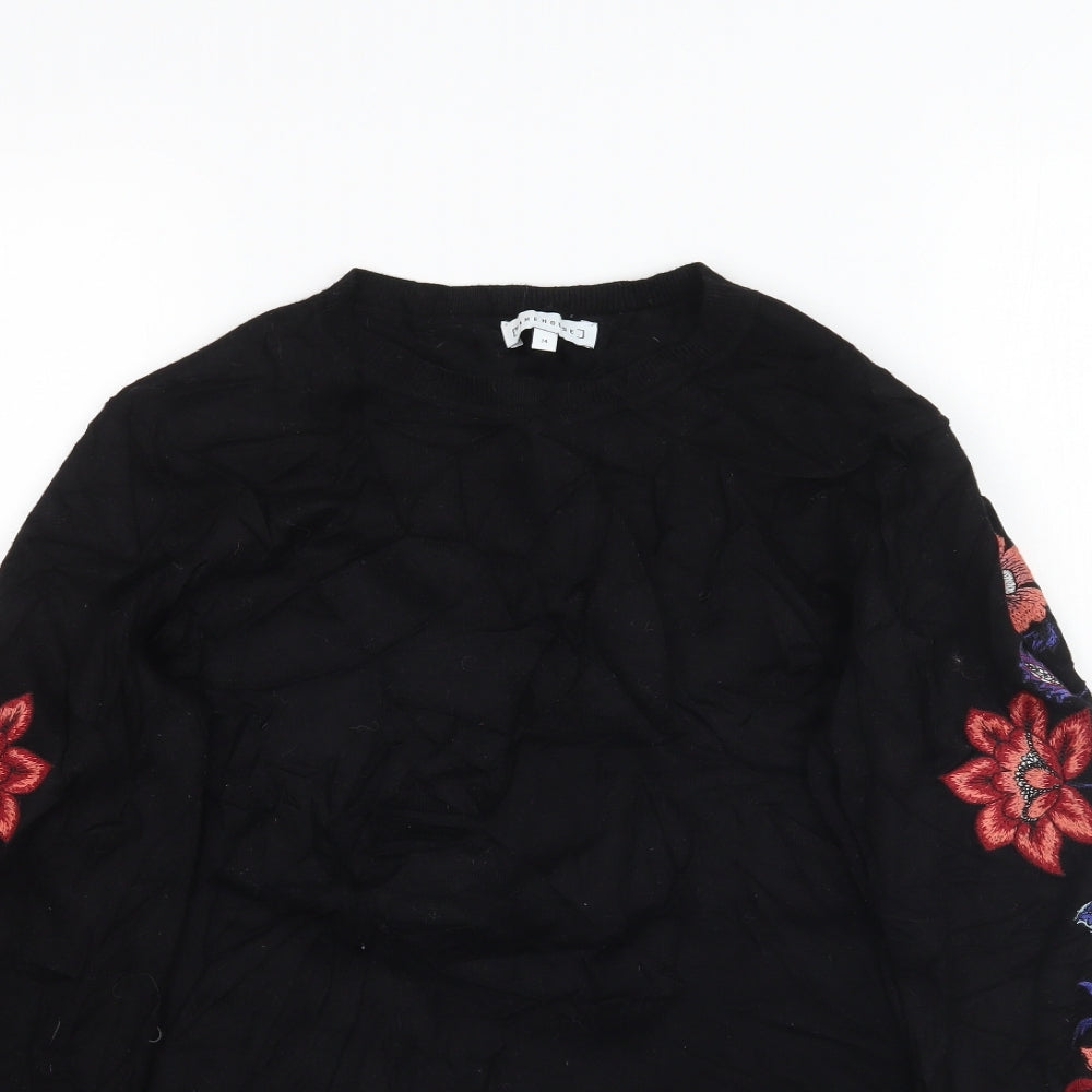 Warehouse Womens Black  Knit Pullover Jumper Size 14