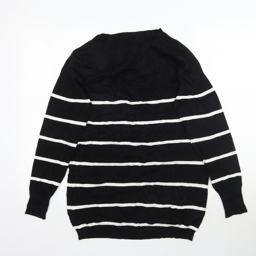 Sevenhill Womens Black Striped Knit Pullover Jumper Size XL