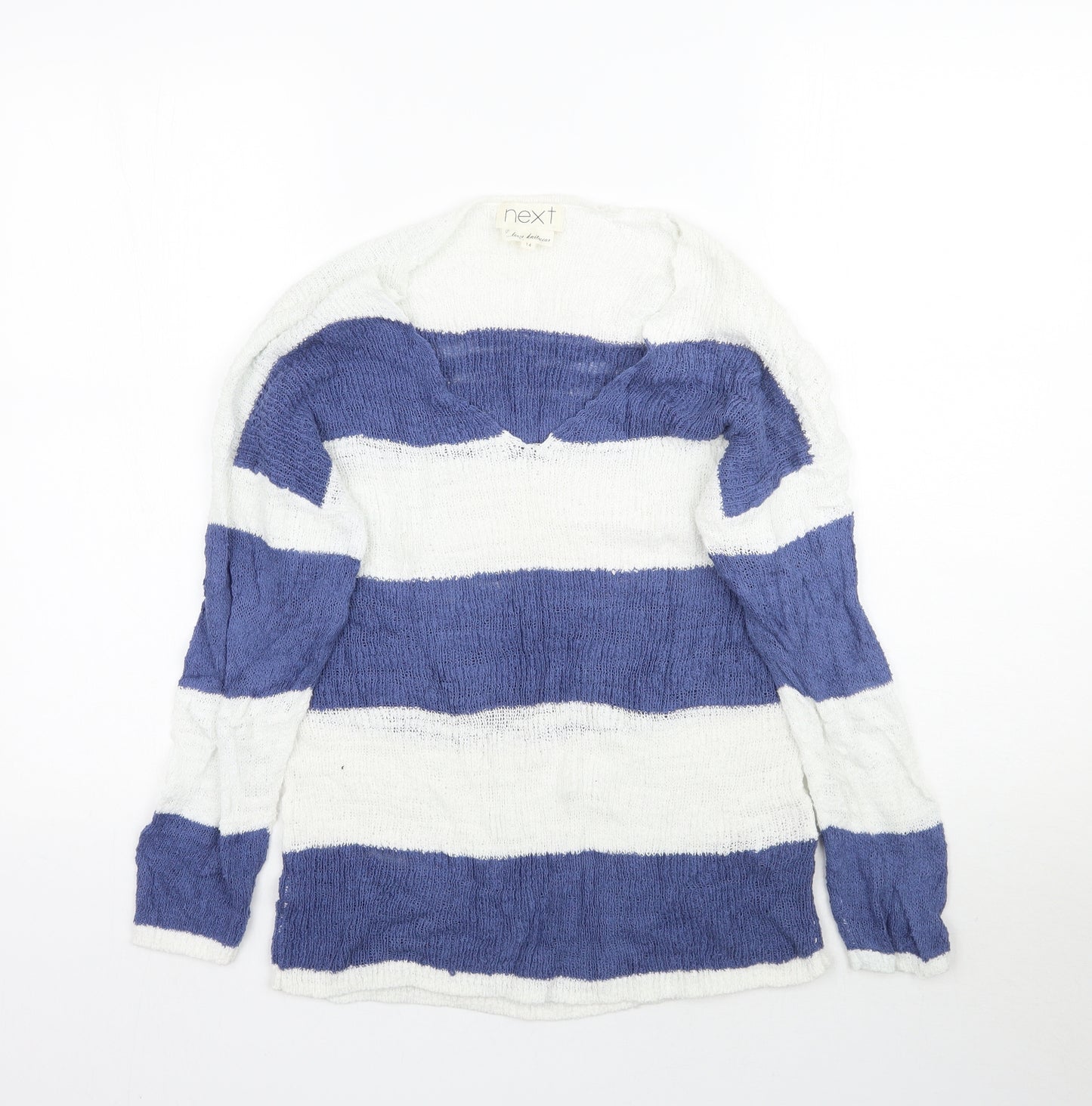 NEXT Womens Multicoloured Striped Knit Pullover Jumper Size 14