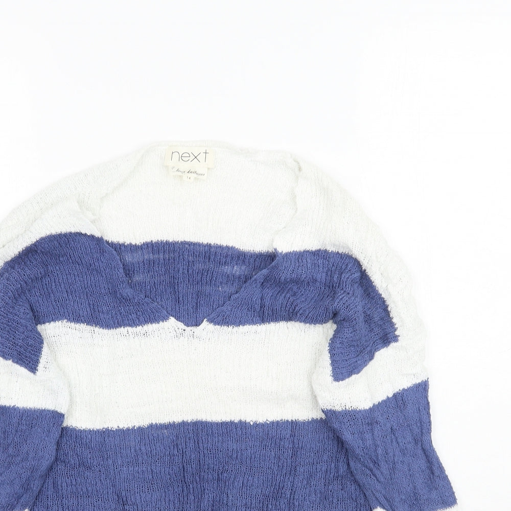 NEXT Womens Multicoloured Striped Knit Pullover Jumper Size 14