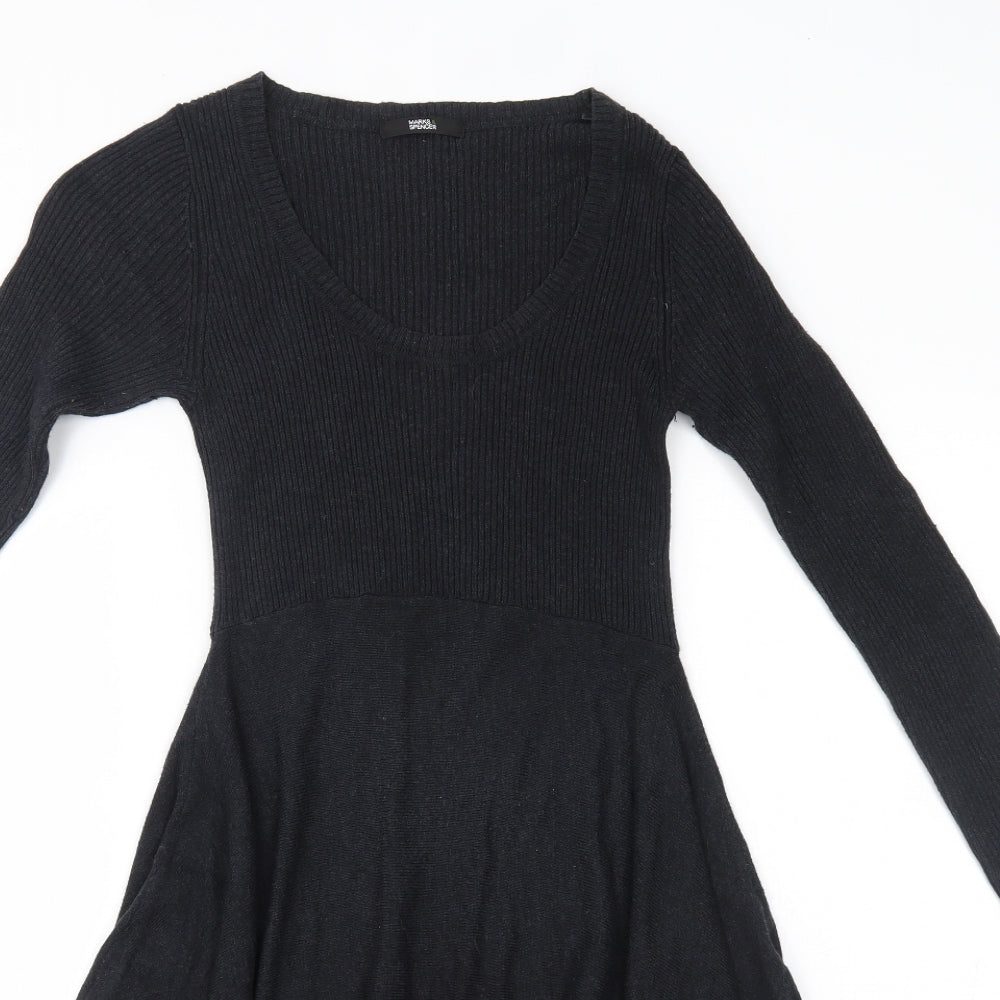 M&S Womens Black   Jumper Dress  Size 8