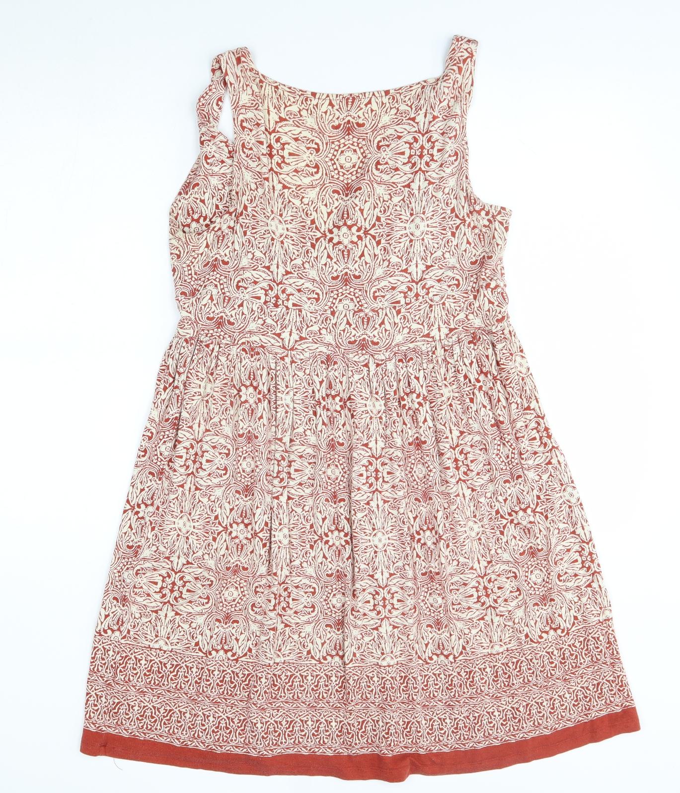 joe Womens Orange Fair Isle  A-Line  Size M