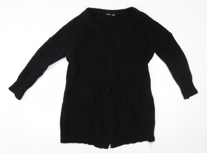Misspap Womens Black Cardigan Jumper Size 8
