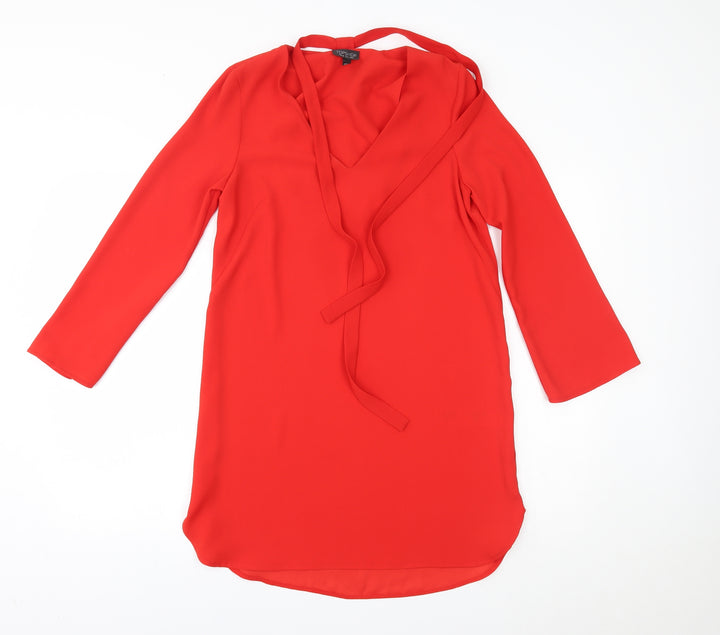 Topshop Womens Red   A-Line  Size 8  - ties on neck