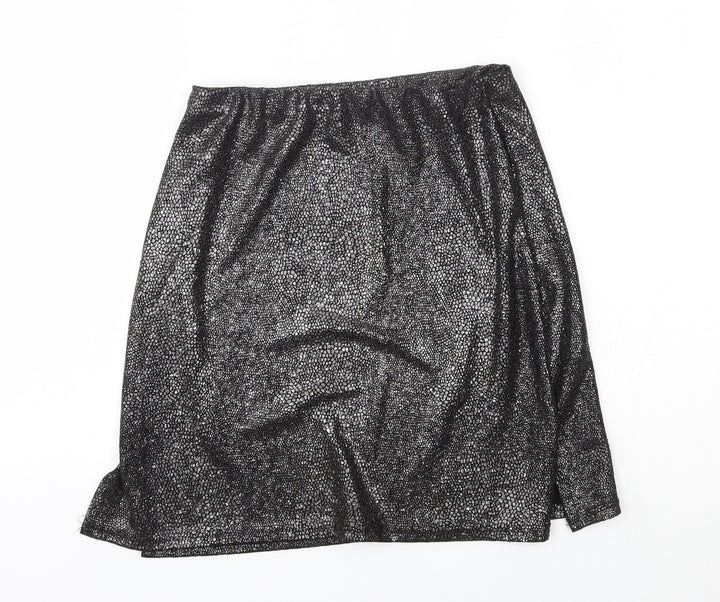 Missguided Womens Silver   A-Line Skirt Size 10