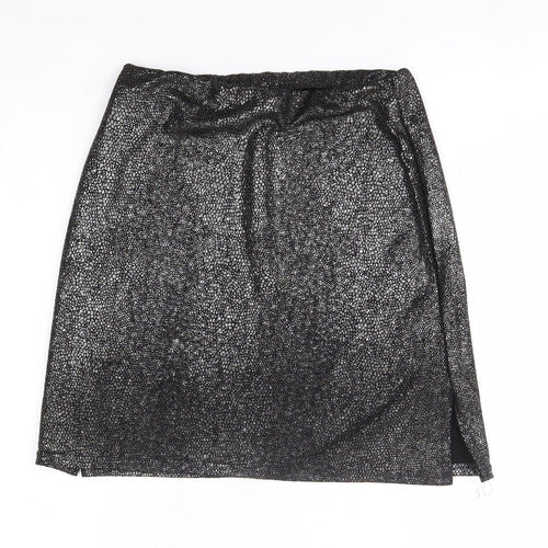 Missguided Womens Silver   A-Line Skirt Size 10