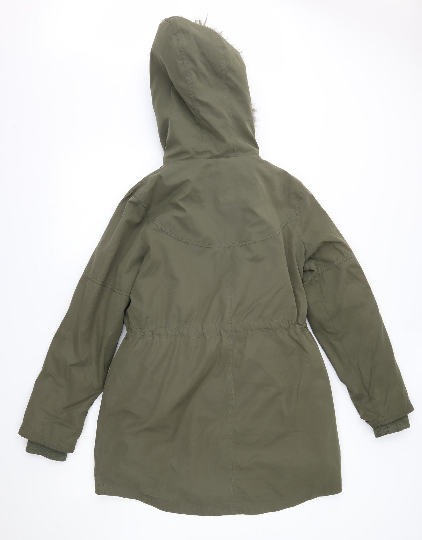 Oasis Womens Green   Parka Coat Size L