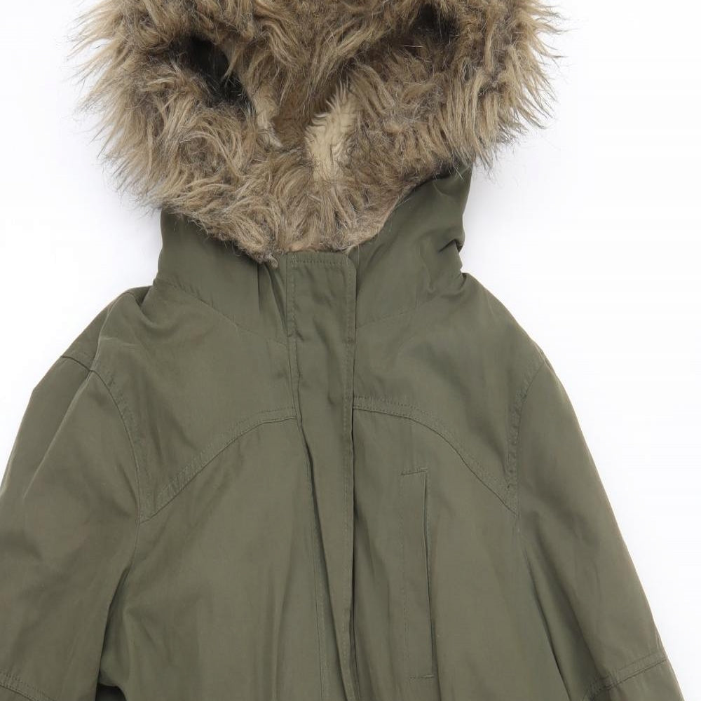 Oasis Womens Green   Parka Coat Size L