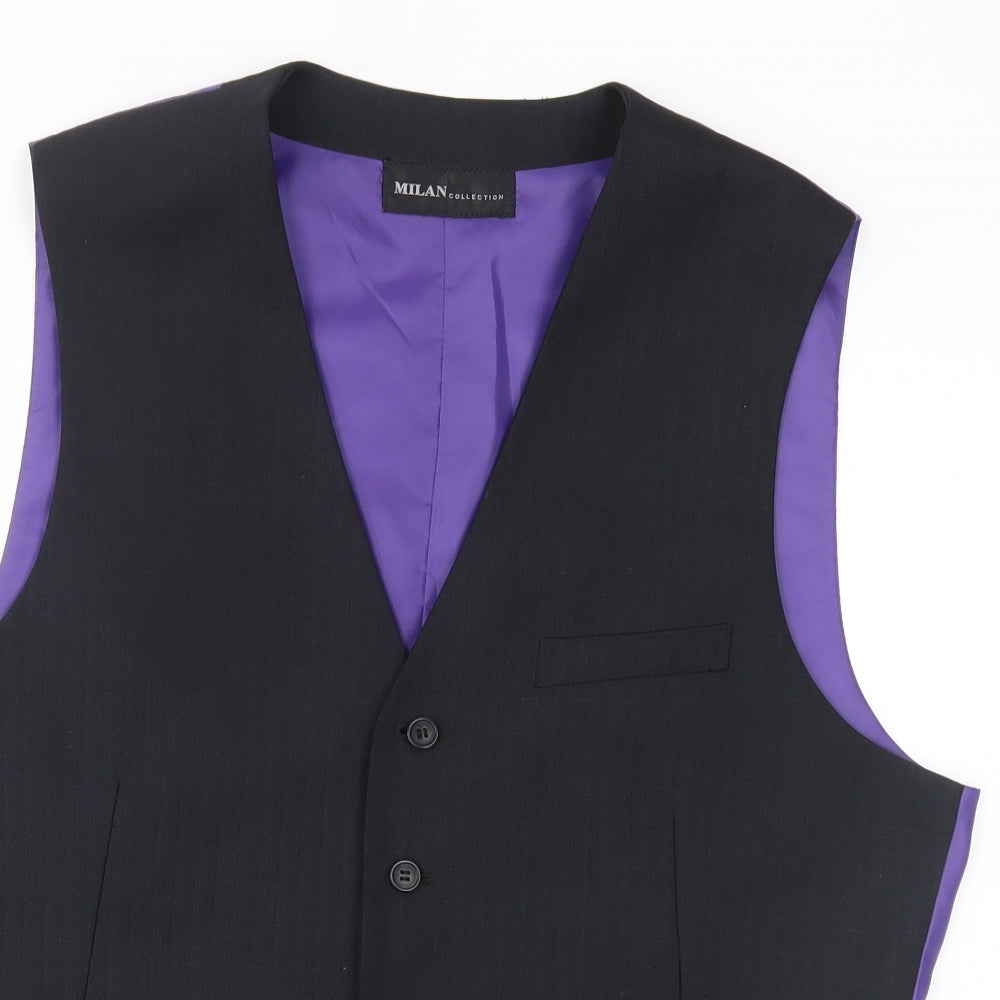 Milan Mens Black    Suit Waistcoat