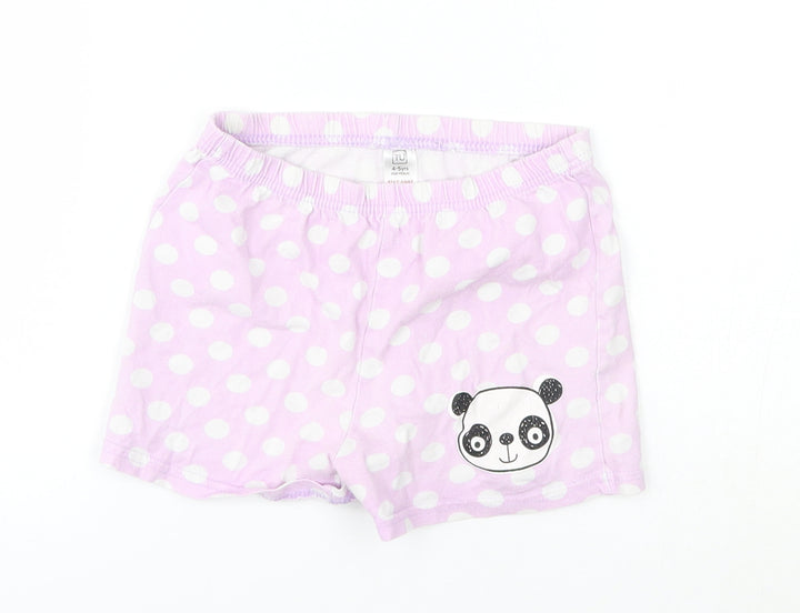 TU Girls Pink Polka Dot Sleep Shorts Size 4-5 Years - panda