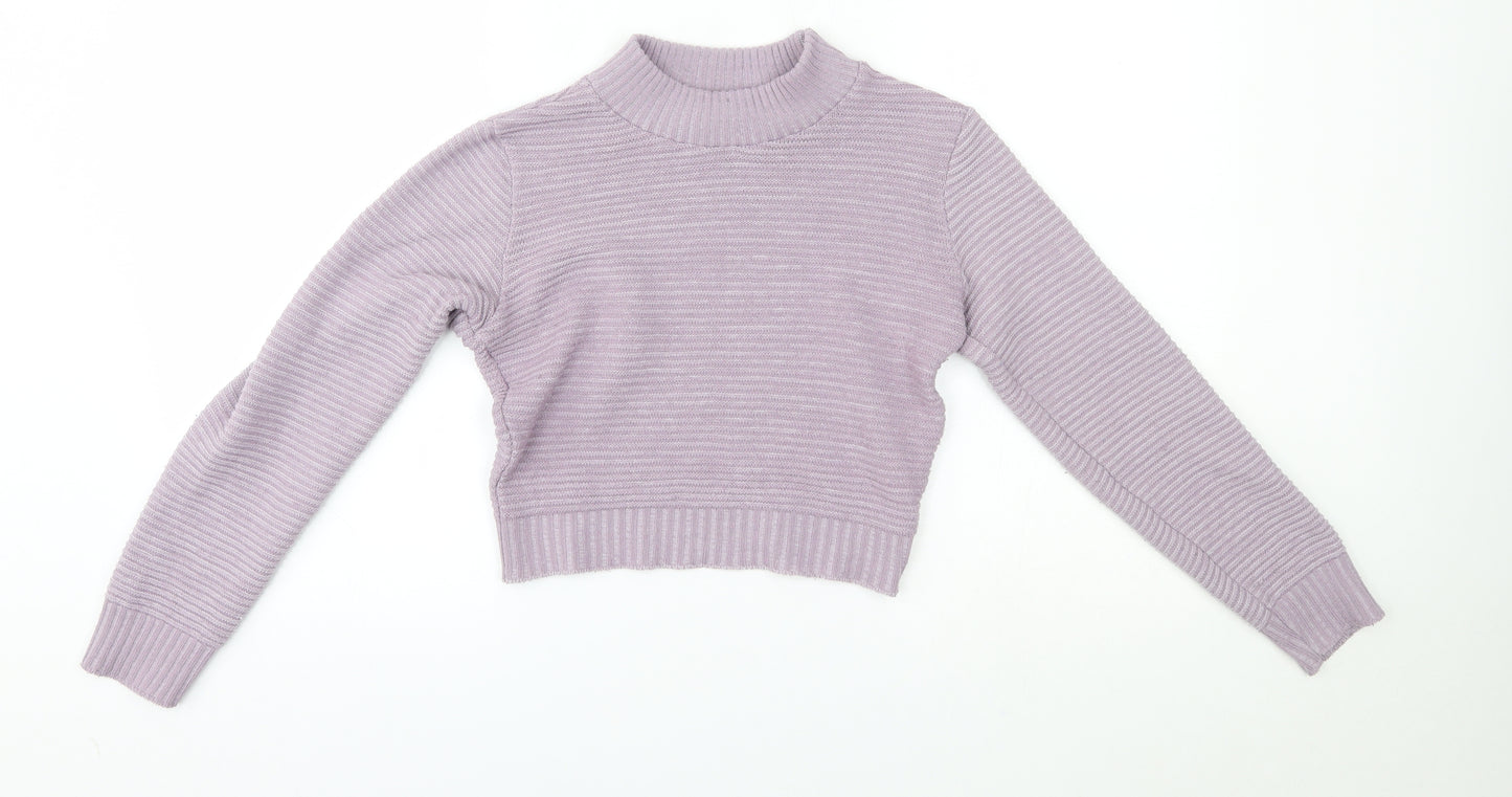 PRETTYLITTLETHING Womens Purple   Pullover Jumper Size 6  - cropped