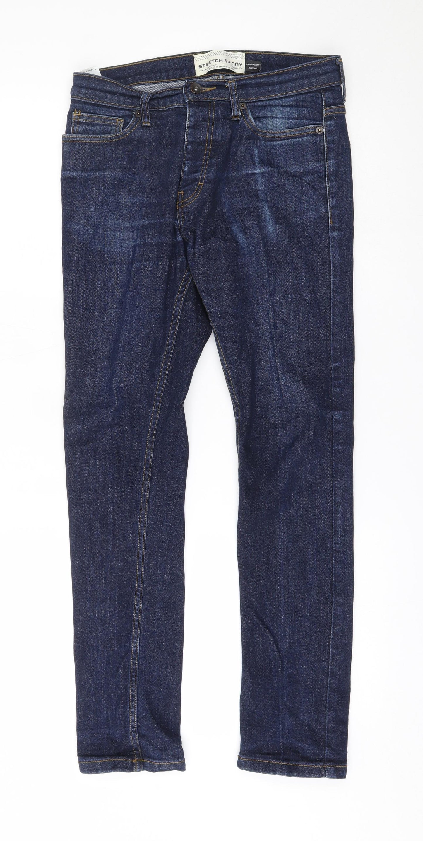 Topman Mens Blue   Skinny Jeans Size 32 L30 in