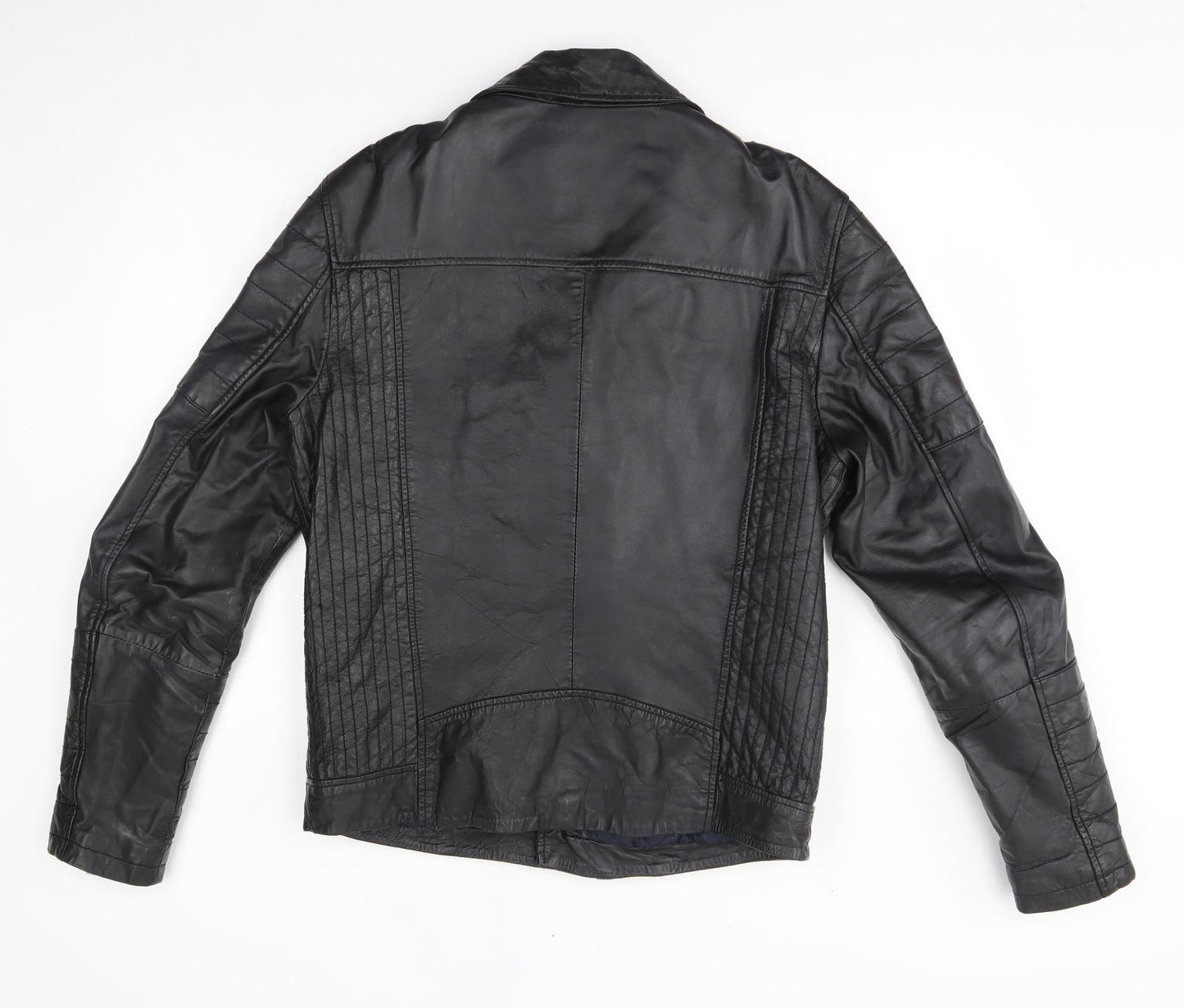 Barney's Originals Mens Black   Biker Coat Size L