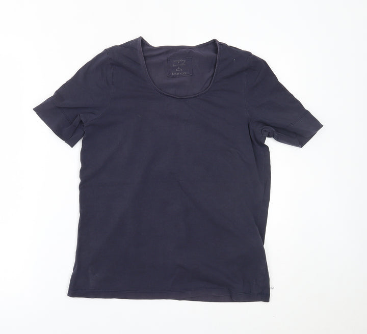 Bianca Womens Blue Basic T-Shirt Size 12