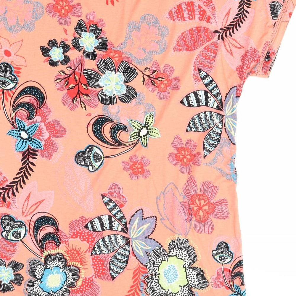 George Womens Pink Floral  Basic Blouse Size 12