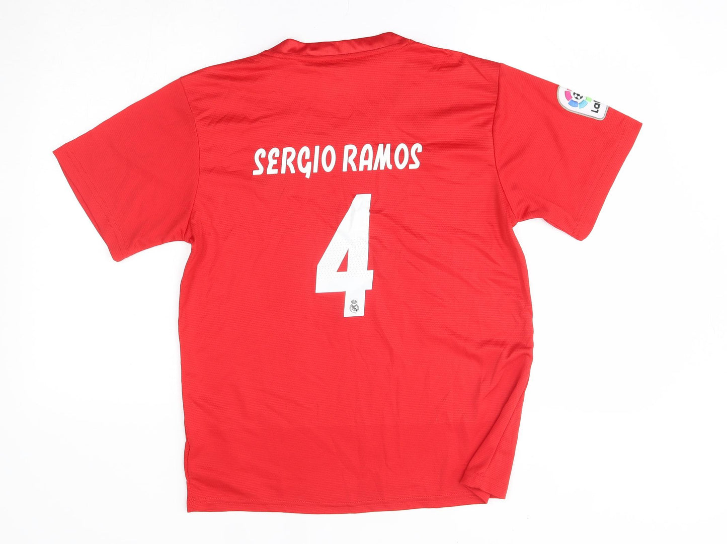 adidas Boys Red   Basic T-Shirt Size 16 Years  - fly emirates, ramos 4