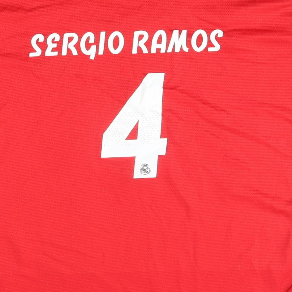 adidas Boys Red   Basic T-Shirt Size 16 Years  - fly emirates, ramos 4