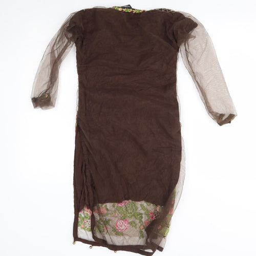 suli rang Womens Brown Floral  A-Line  Size 8