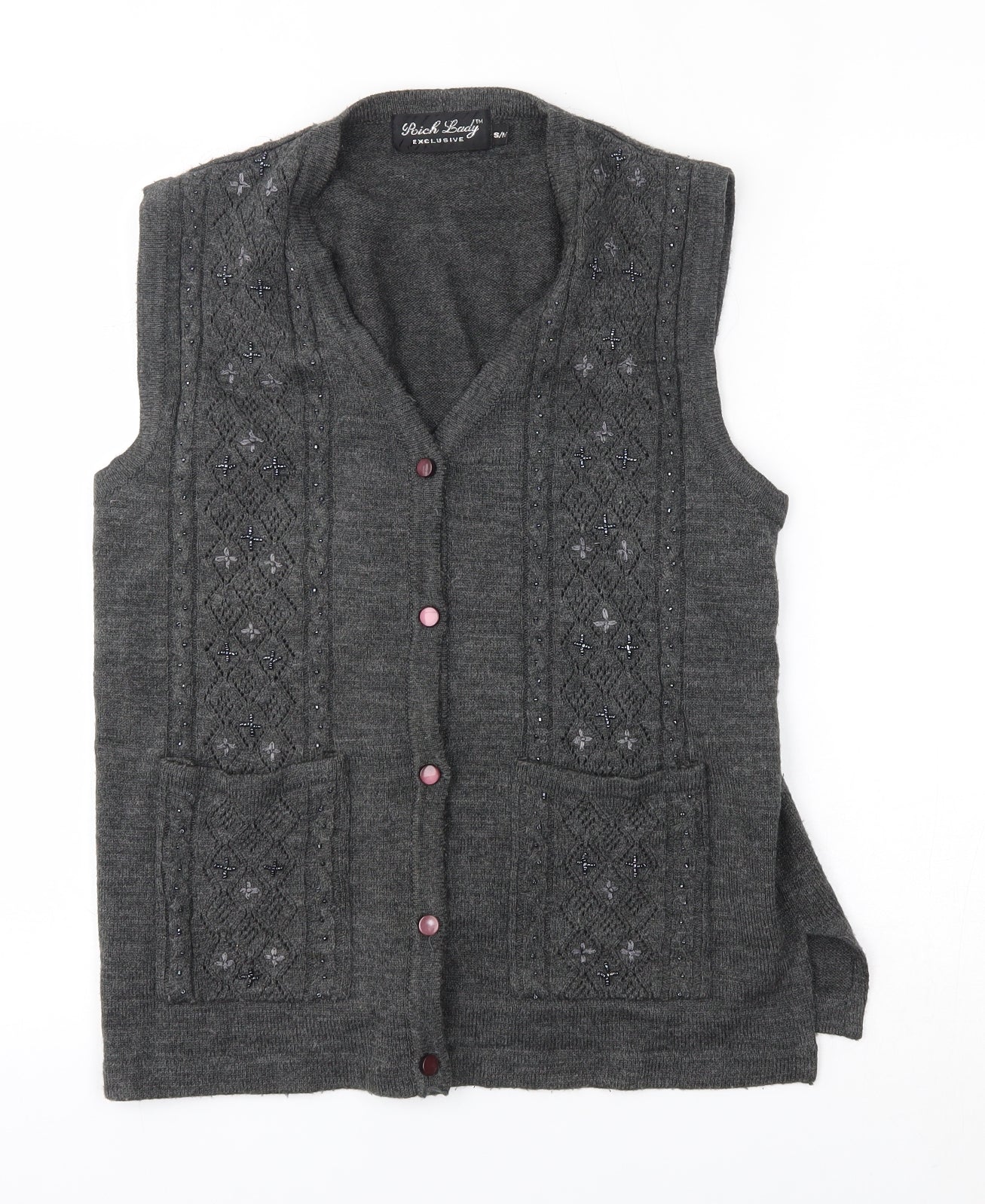 Rich lady Womens Grey   Cardigan Jumper Size S
