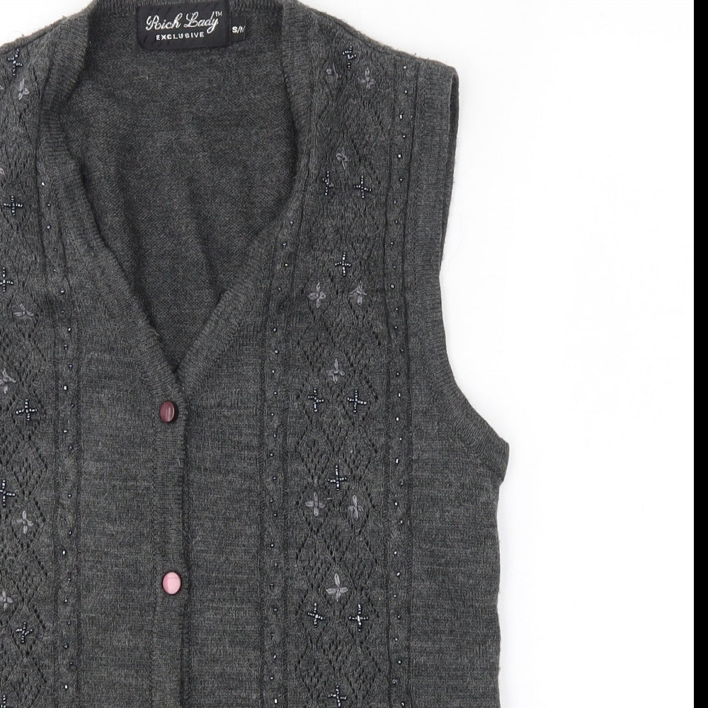 Rich lady Womens Grey   Cardigan Jumper Size S