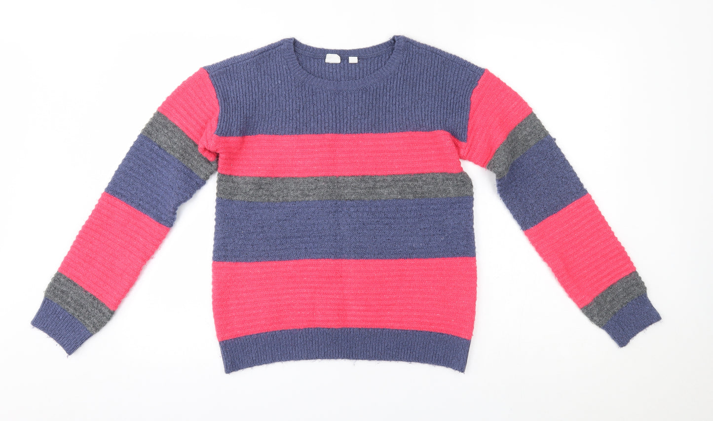 Gap Girls Pink Striped  Pullover Jumper Size 13-14 Years