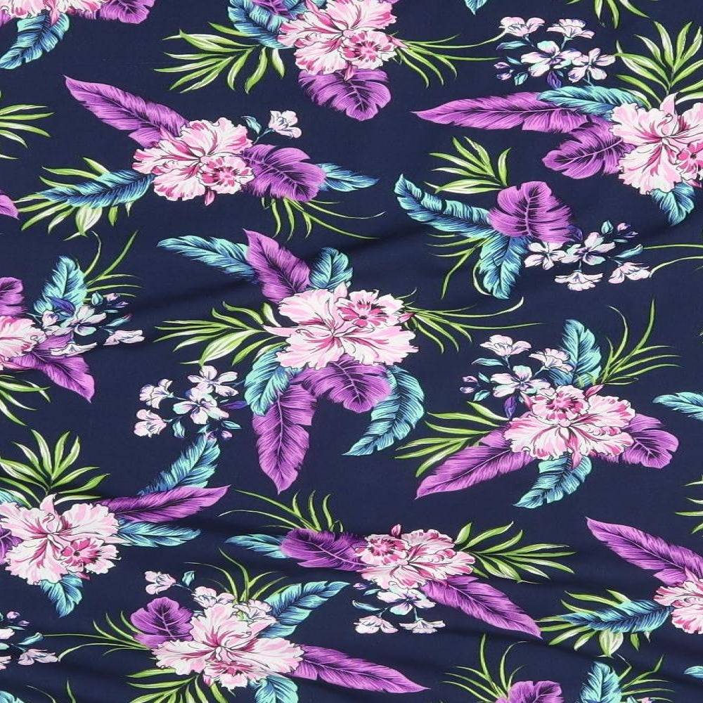 New Look Womens Blue Floral  Kimono T-Shirt Size 14