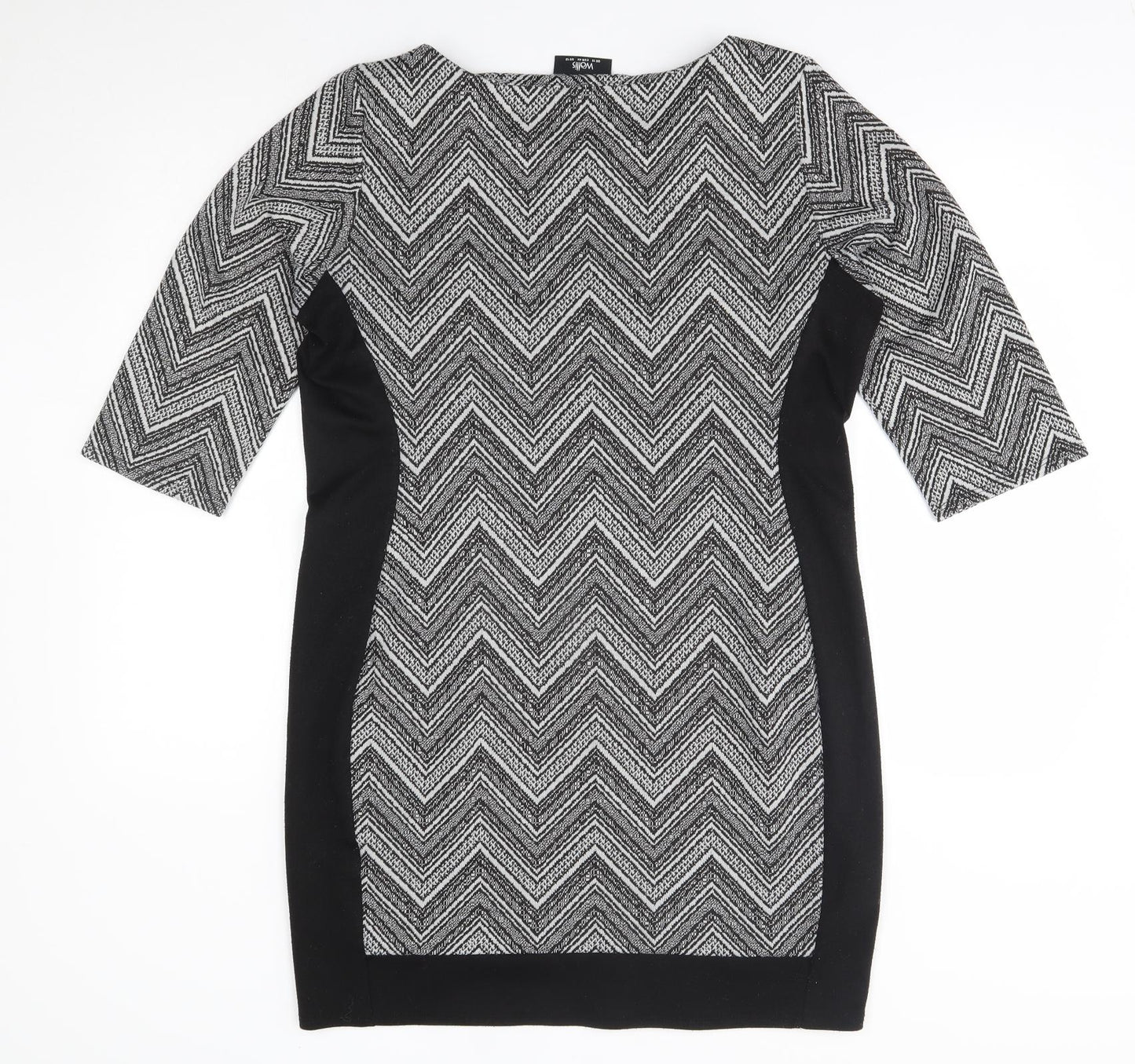 Wallis Womens Grey Herringbone  A-Line  Size 16