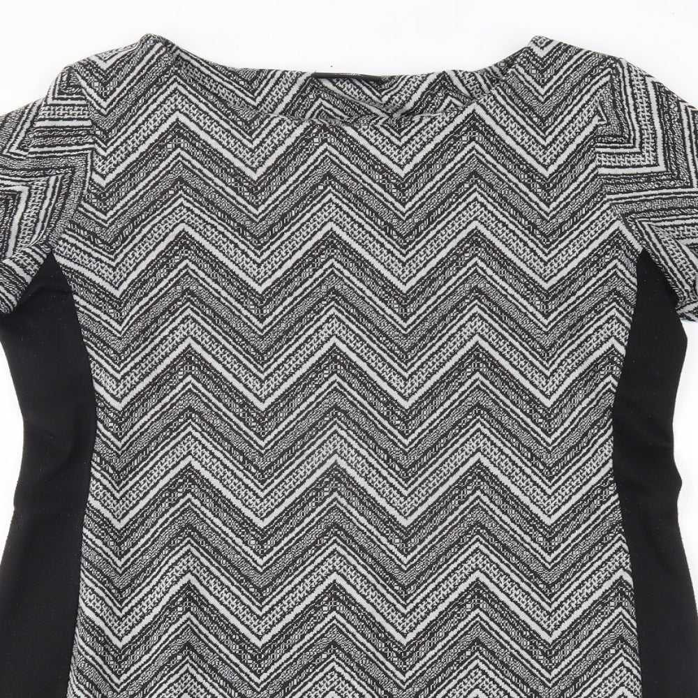 Wallis Womens Grey Herringbone  A-Line  Size 16