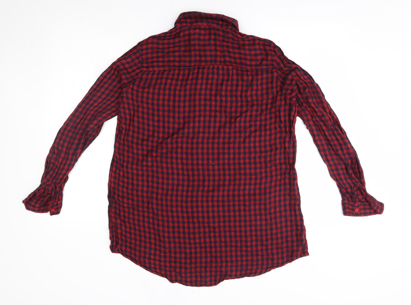 Primark Womens Red Plaid  Basic Button-Up Size 14