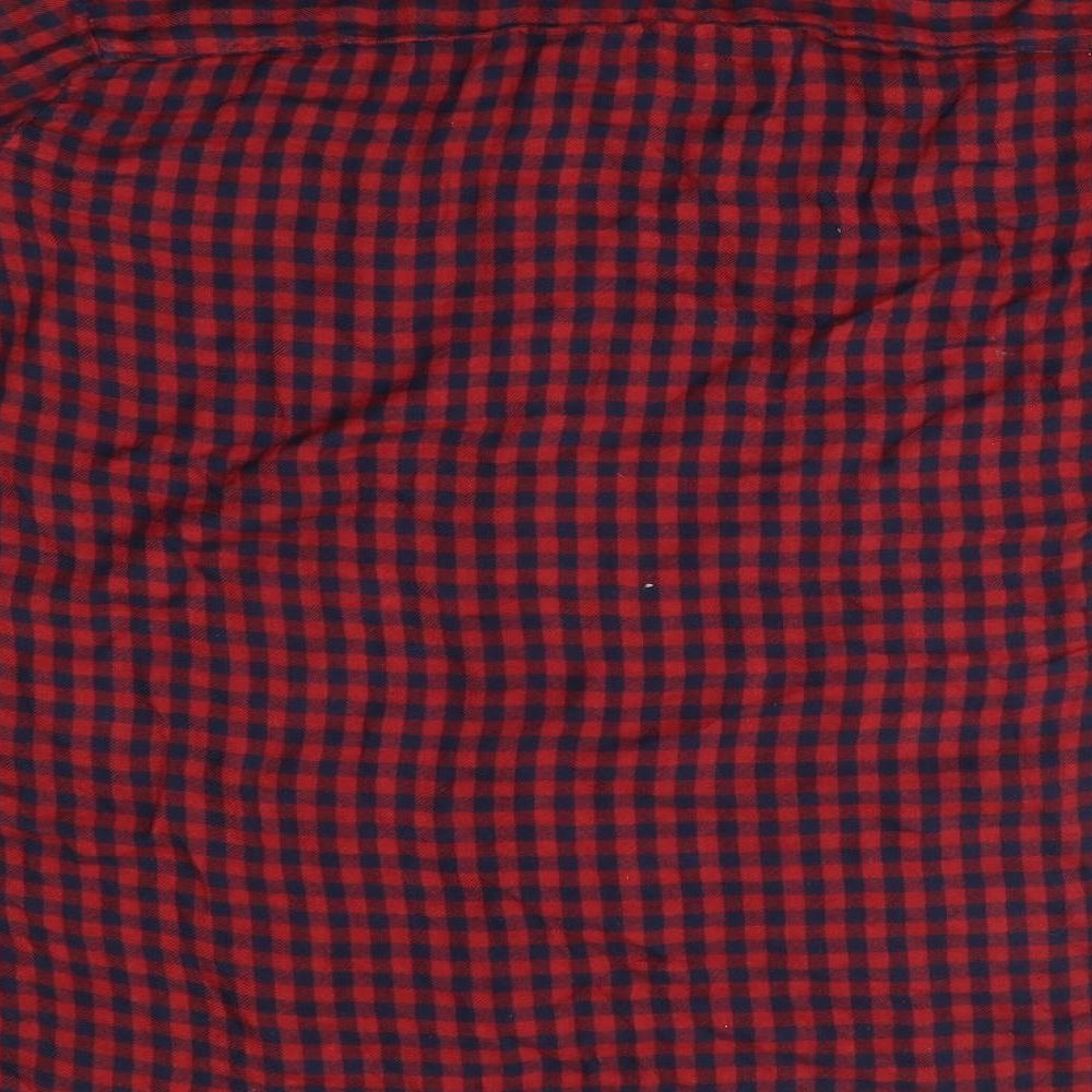 Primark Womens Red Plaid  Basic Button-Up Size 14