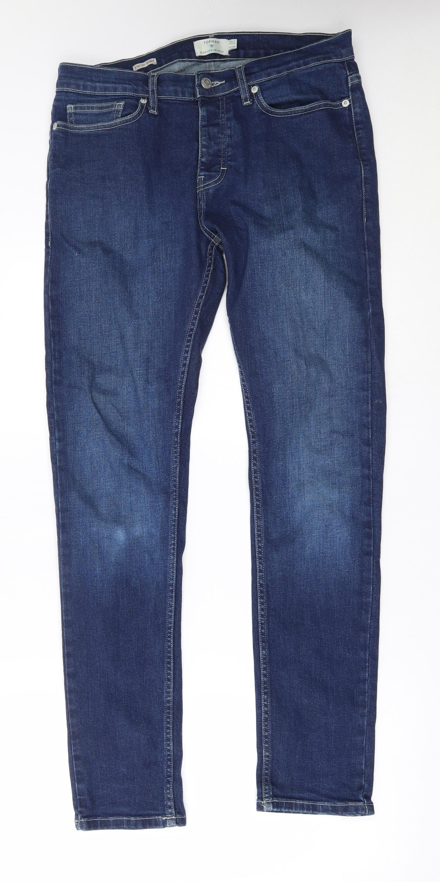 Topman Mens Blue   Skinny Jeans Size 32 L32 in