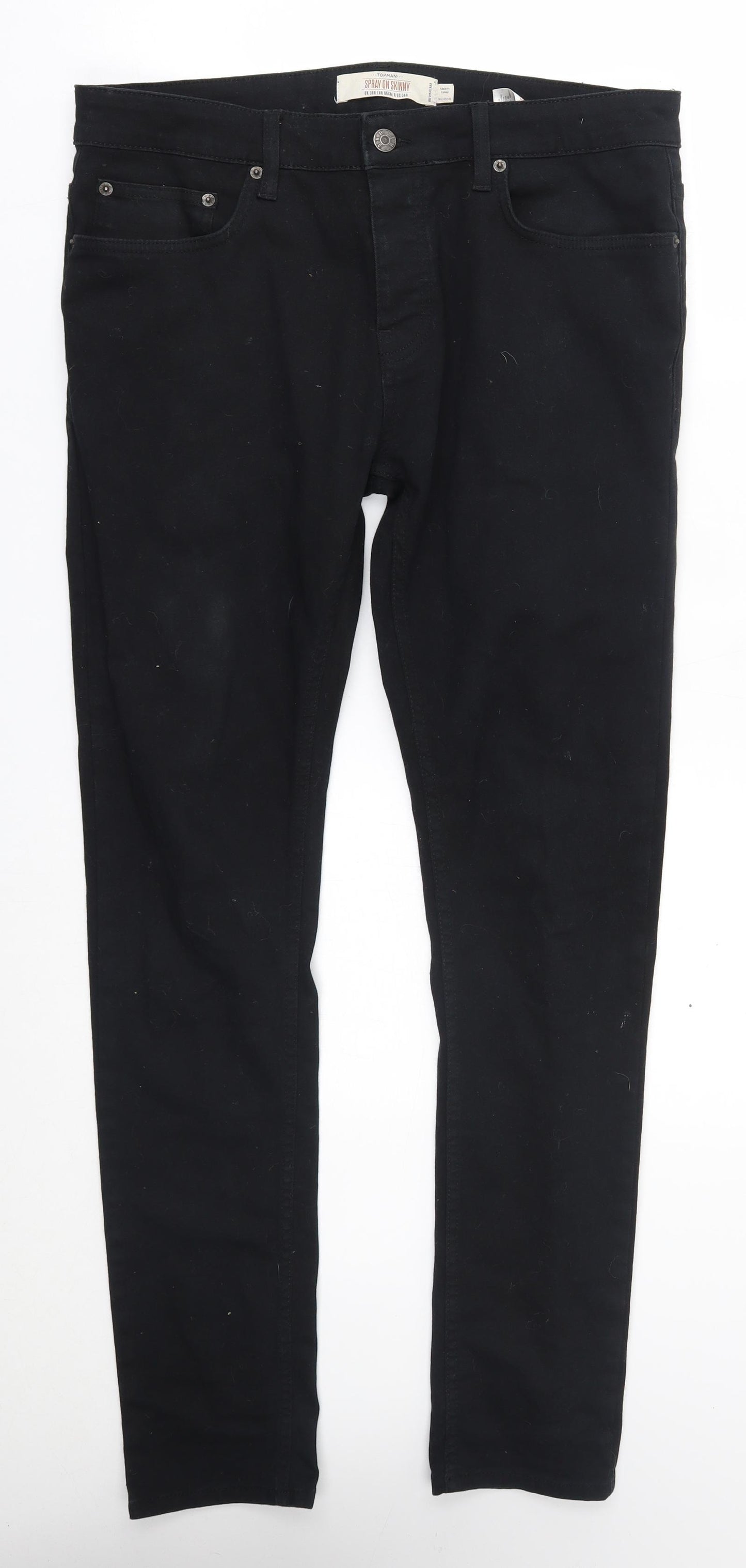 Topman Mens Black   Skinny Jeans Size 38 L31 in