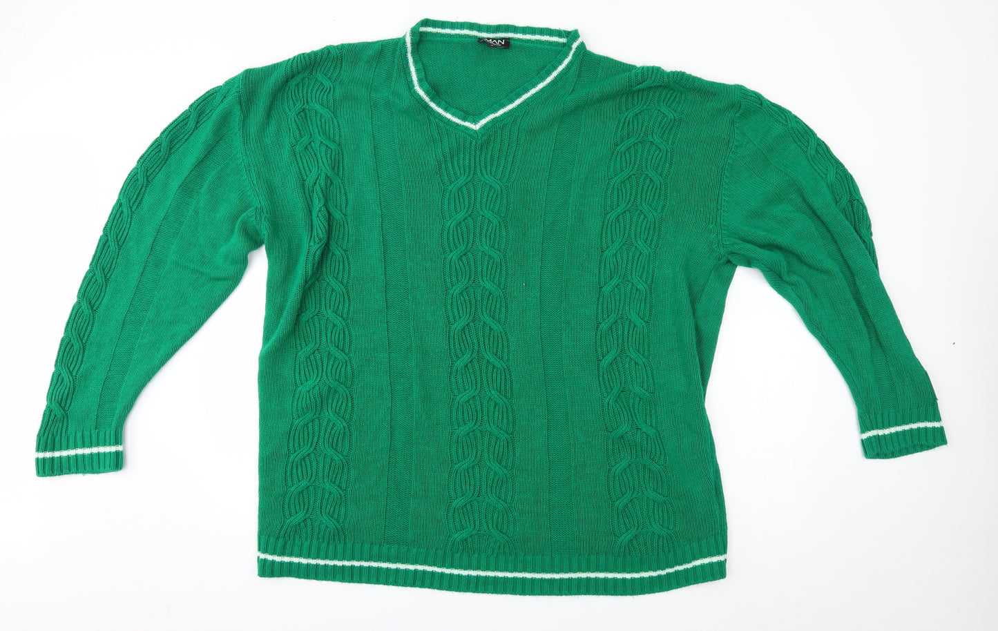 boohooman Mens Green   Pullover Jumper Size S