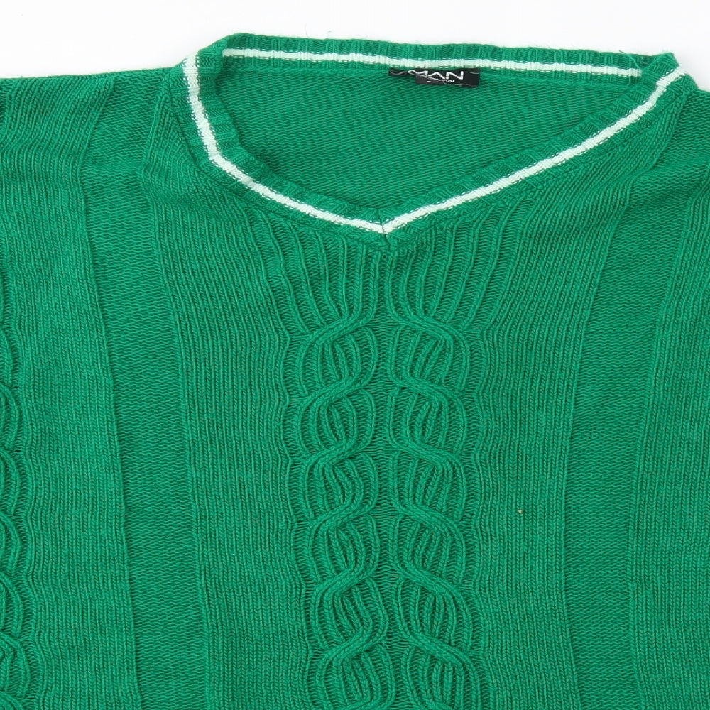 boohooman Mens Green   Pullover Jumper Size S