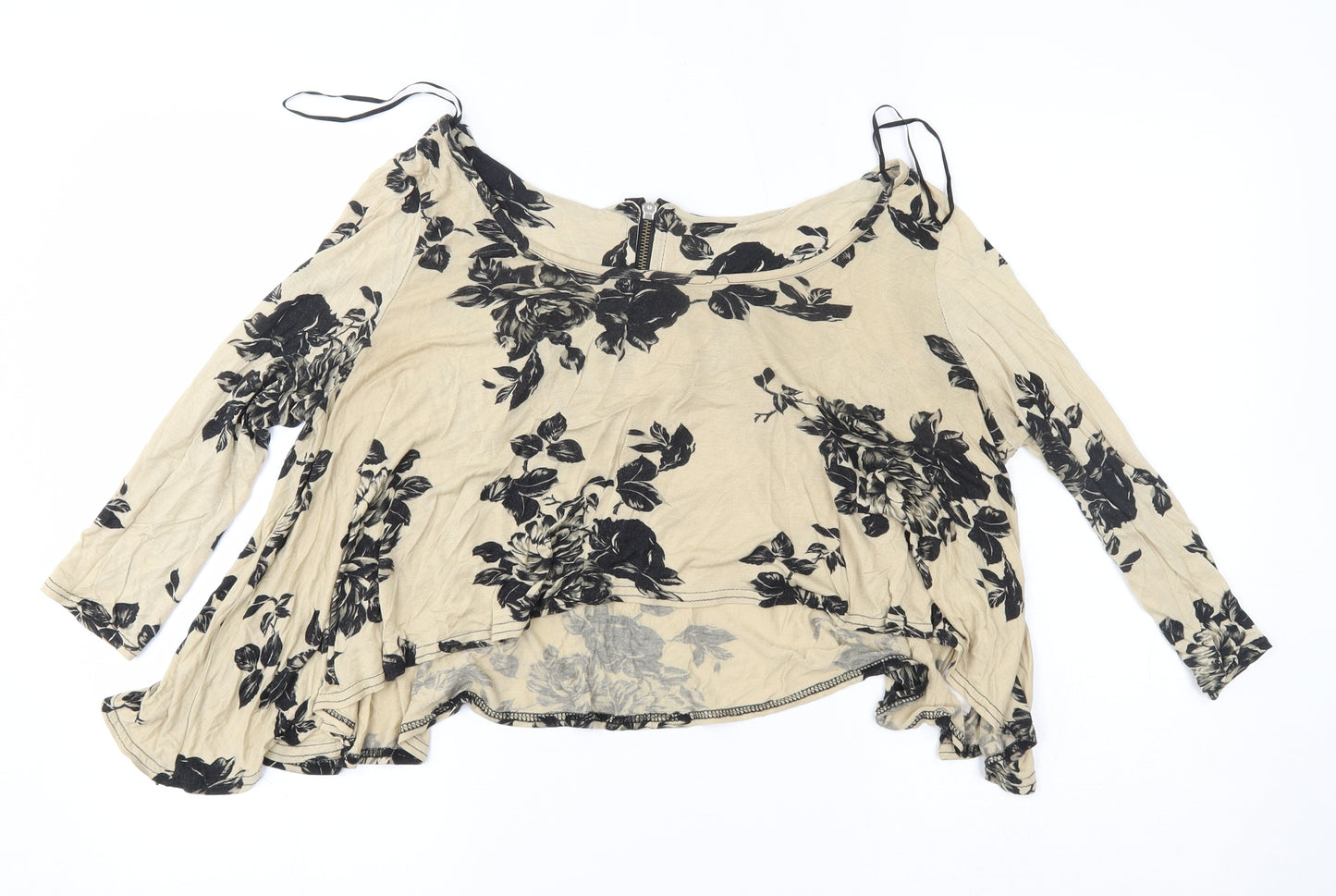 New Look Womens Beige Floral  Basic Blouse Size 10