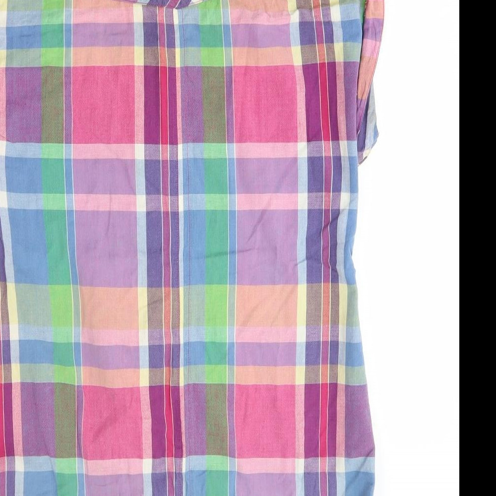 New Look Womens Multicoloured Plaid  Basic Button-Up Size 12