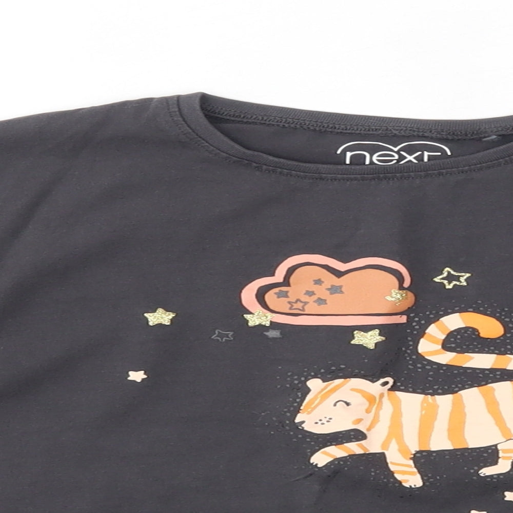 NEXT Girls Grey    Pyjama Top Size 5-6 Years  - cat