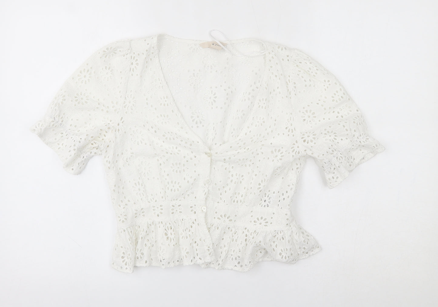 H&M Womens White   Basic Blouse Size 10