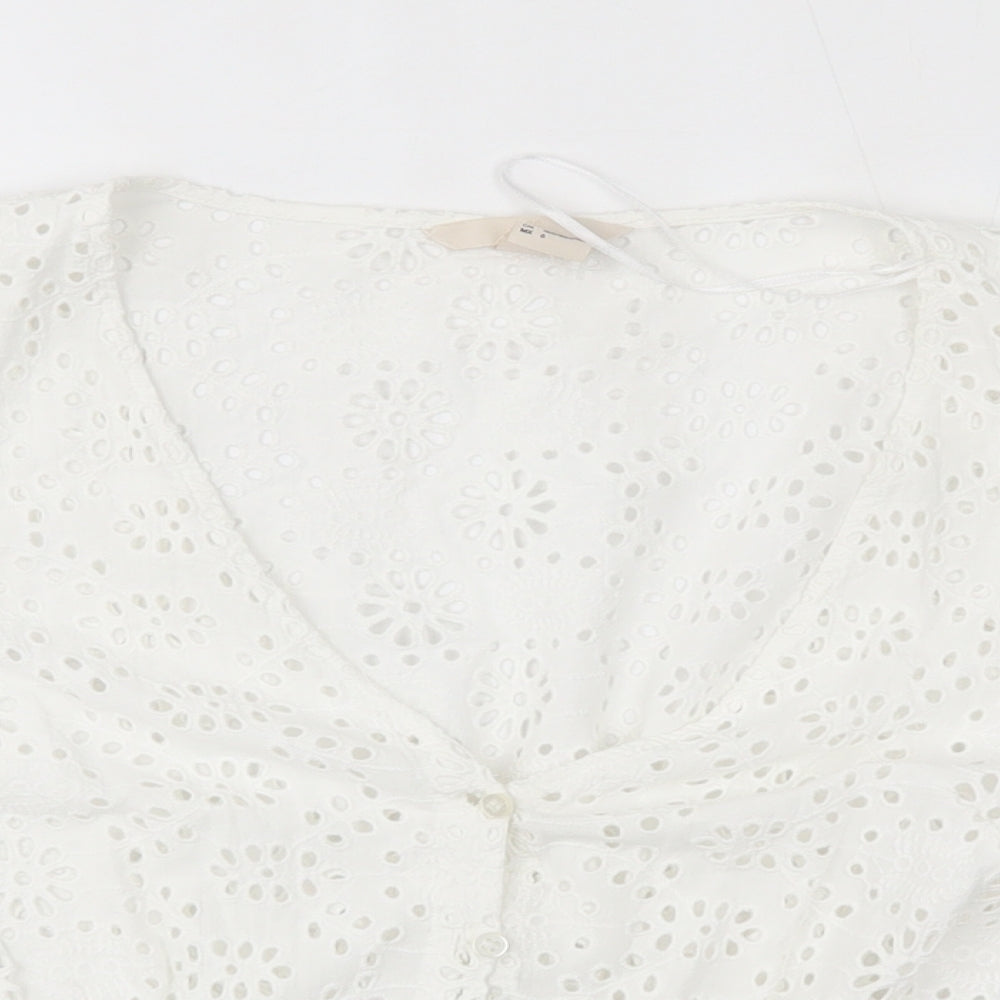 H&M Womens White   Basic Blouse Size 10