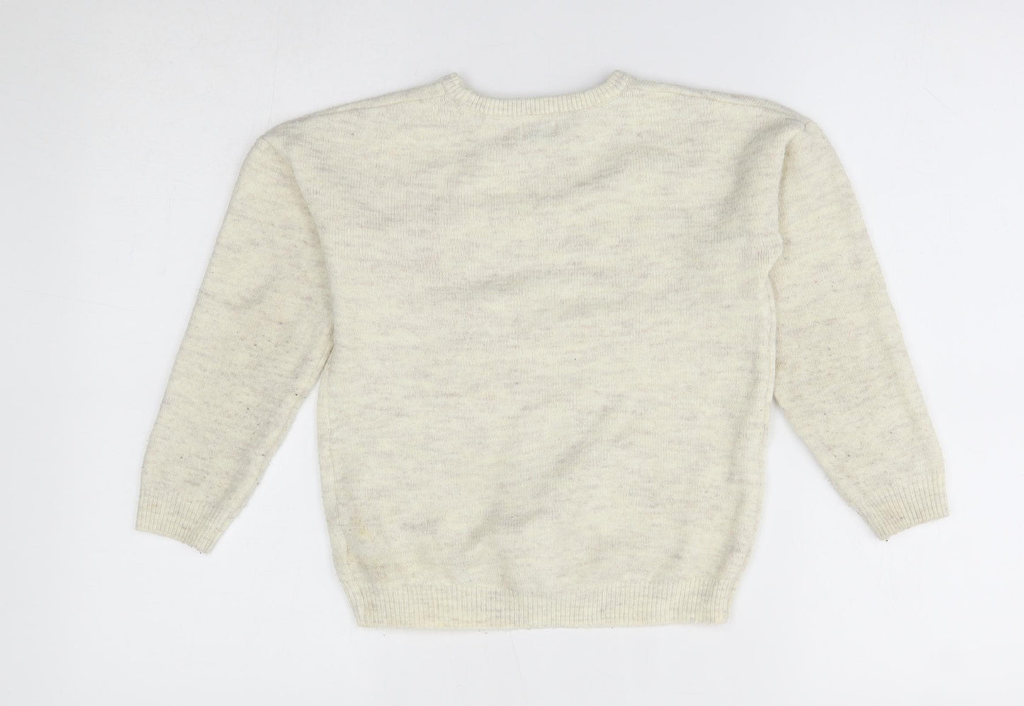 F&F Girls Ivory   Pullover Jumper Size 6-7 Years  - lion
