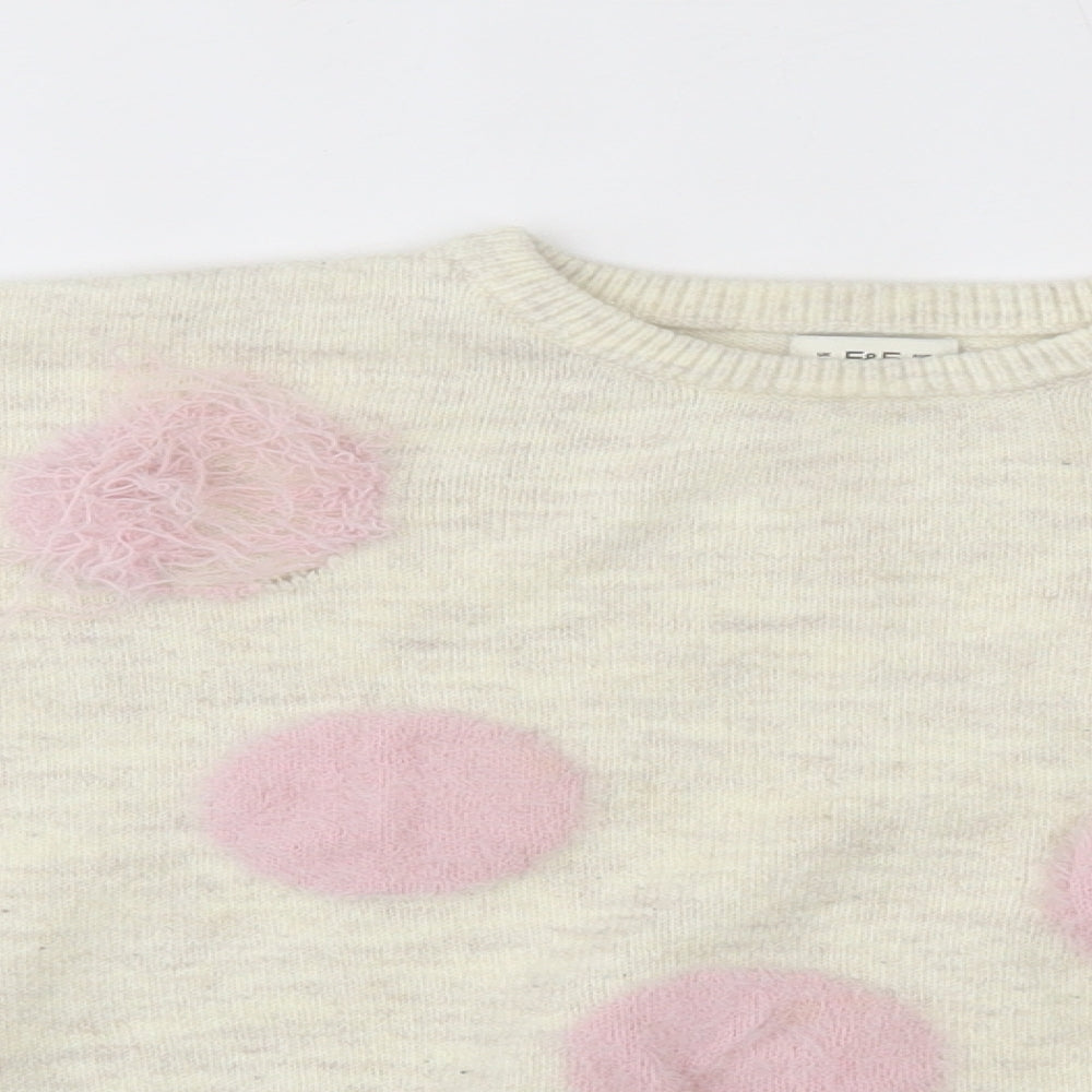 F&F Girls Ivory   Pullover Jumper Size 6-7 Years  - lion
