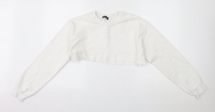 PRETTYLITTLETHING Womens White Pullover Jumper Size S