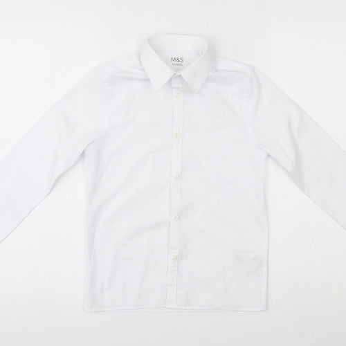 M&S Boys White   Basic Button-Up Size 8-9 Years